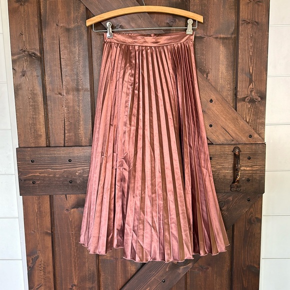 ALLEGRA K SATIN PLEATED MAXI SKIRT SIZE XS e32 - Picture 1 of 7